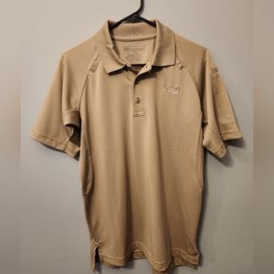 5.11 Tactical Series Khaki Polo Size Small Sleeve Pen Pockets
